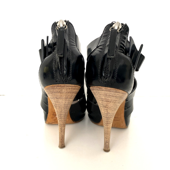 Giuseppe Zanotti Caged Sandal Black Peep Toe Slim Heel Back Zip Ankle St… - Picture 6 of 8